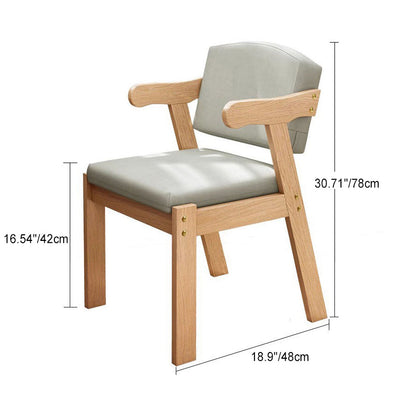 Zeitgenössischer nordischer Stoff Massivholz Schreibtischstuhl Rückenlehne Armlehne für das Home Office 