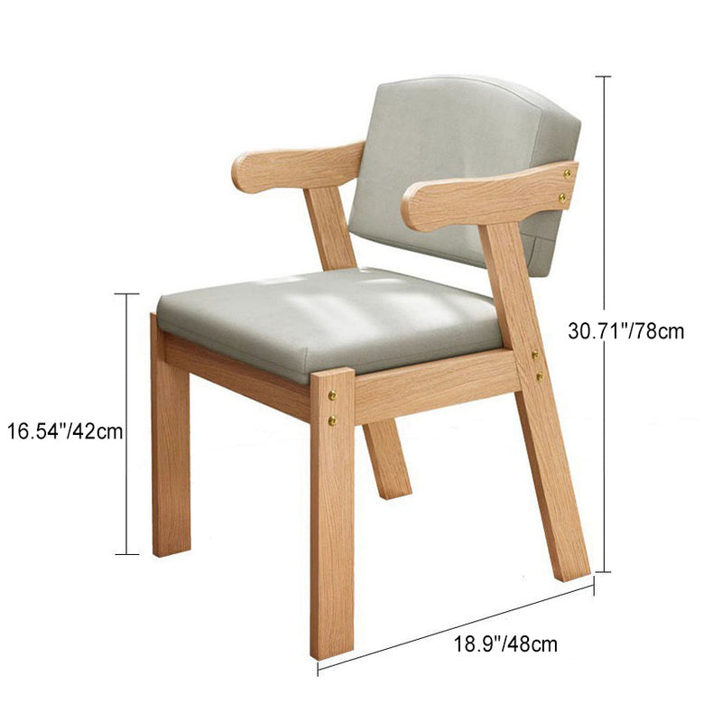 Zeitgenössischer nordischer Stoff Massivholz Schreibtischstuhl Rückenlehne Armlehne für das Home Office 