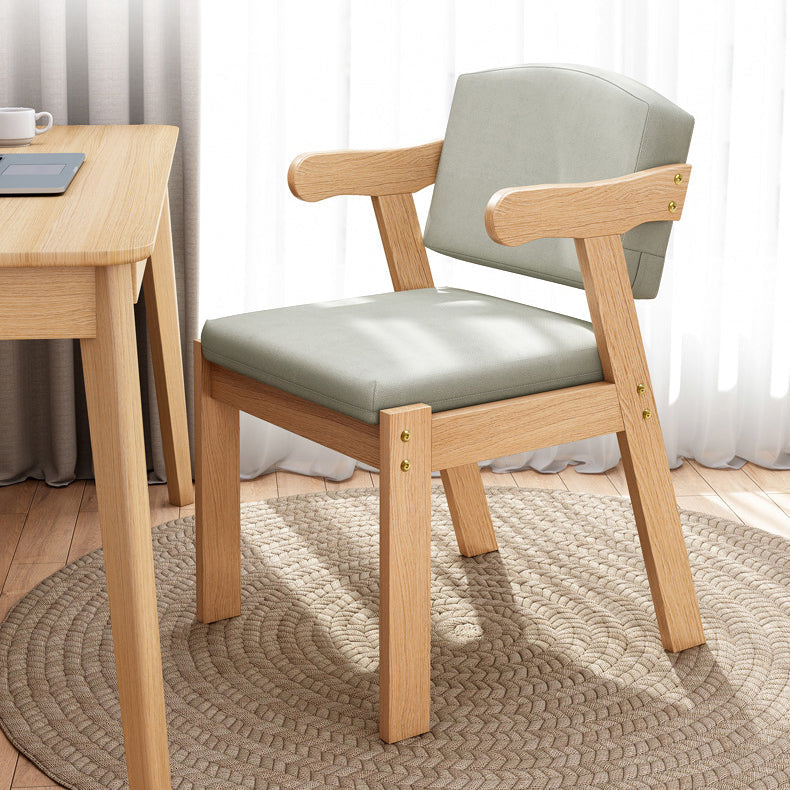 Zeitgenössischer nordischer Stoff Massivholz Schreibtischstuhl Rückenlehne Armlehne für das Home Office 
