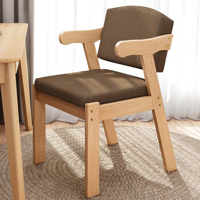 Zeitgenössischer nordischer Stoff Massivholz Schreibtischstuhl Rückenlehne Armlehne für das Home Office 
