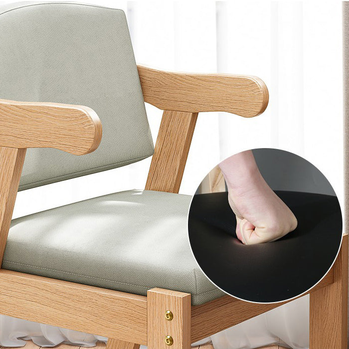Zeitgenössischer nordischer Stoff Massivholz Schreibtischstuhl Rückenlehne Armlehne für das Home Office 