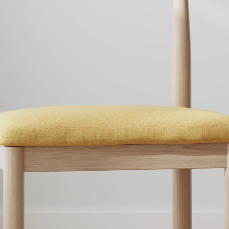 Moderner minimalistischer Esszimmerstuhl aus Baumwolle und Massivholz, Rückenlehne ohne Armlehnen für Esszimmer 