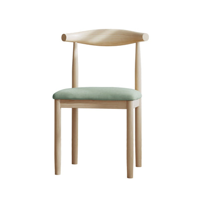 Moderner minimalistischer Esszimmerstuhl aus Baumwolle und Massivholz, Rückenlehne ohne Armlehnen für Esszimmer 