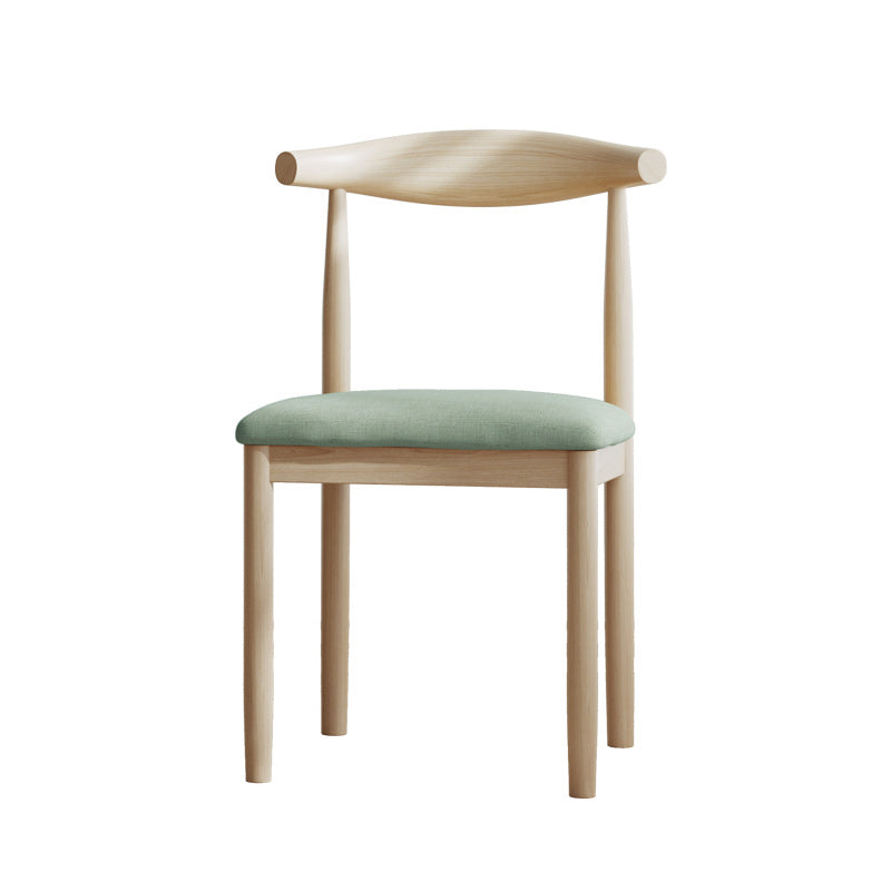 Moderner minimalistischer Esszimmerstuhl aus Baumwolle und Massivholz, Rückenlehne ohne Armlehnen für Esszimmer 