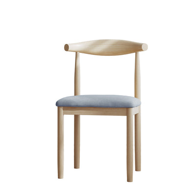 Moderner minimalistischer Esszimmerstuhl aus Baumwolle und Massivholz, Rückenlehne ohne Armlehnen für Esszimmer 