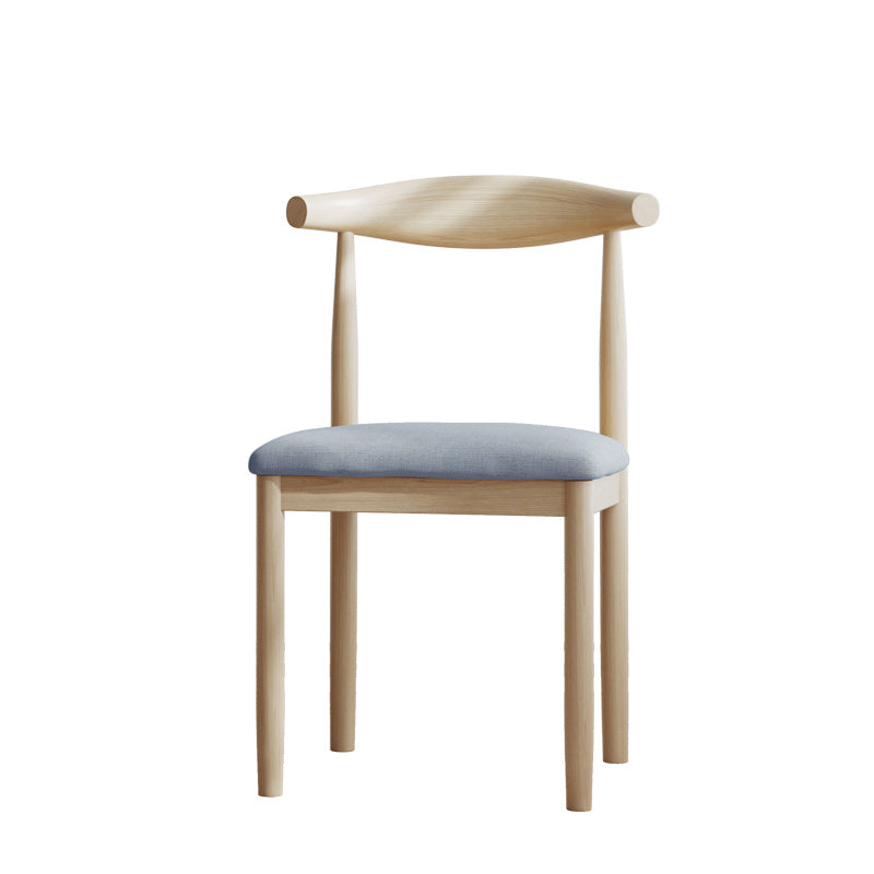 Moderner minimalistischer Esszimmerstuhl aus Baumwolle und Massivholz, Rückenlehne ohne Armlehnen für Esszimmer 