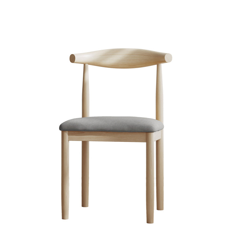 Moderner minimalistischer Esszimmerstuhl aus Baumwolle und Massivholz, Rückenlehne ohne Armlehnen für Esszimmer 