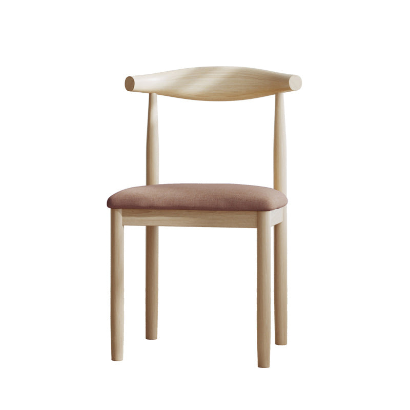 Moderner minimalistischer Esszimmerstuhl aus Baumwolle und Massivholz, Rückenlehne ohne Armlehnen für Esszimmer 