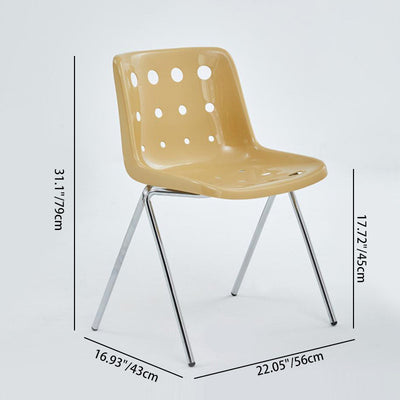 Contemporary Creative Macarons Hole PP Iron Dining Chair Backrest Armless For Dining Room