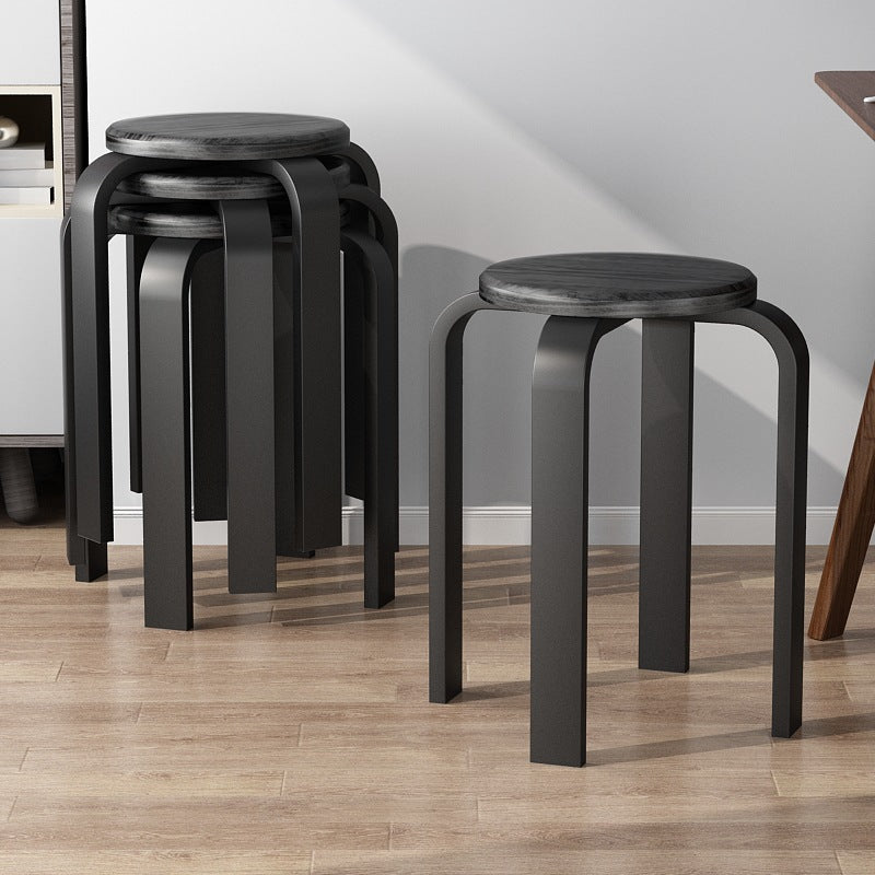 Zeitgenössischer Einfachheits-Dichteplatte Massivholz Esszimmerstuhl Rückenfrei Armlehnenlos Für Esszimmer 