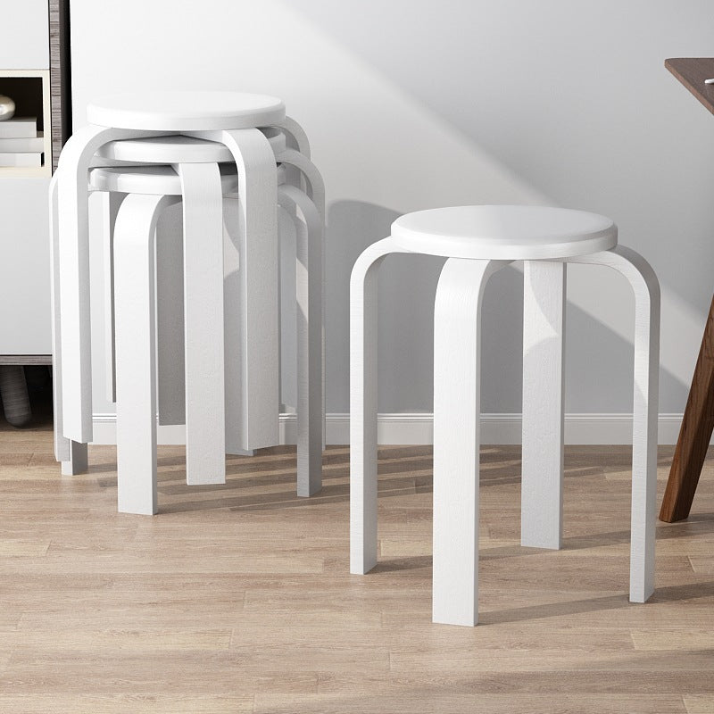 Zeitgenössischer Einfachheits-Dichteplatte Massivholz Esszimmerstuhl Rückenfrei Armlehnenlos Für Esszimmer 