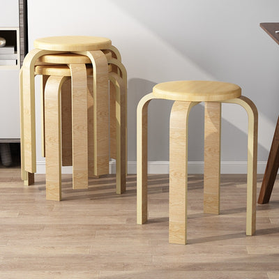 Zeitgenössischer Einfachheits-Dichteplatte Massivholz Esszimmerstuhl Rückenfrei Armlehnenlos Für Esszimmer 