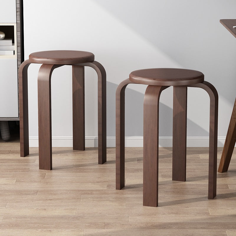 Zeitgenössischer Einfachheits-Dichteplatte Massivholz Esszimmerstuhl Rückenfrei Armlehnenlos Für Esszimmer 