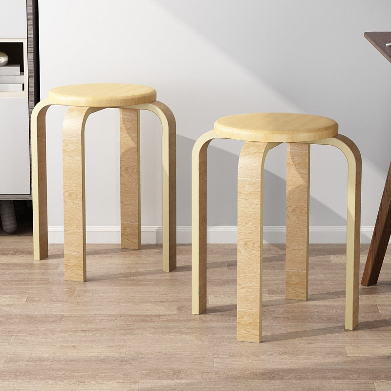 Zeitgenössischer Einfachheits-Dichteplatte Massivholz Esszimmerstuhl Rückenfrei Armlehnenlos Für Esszimmer 