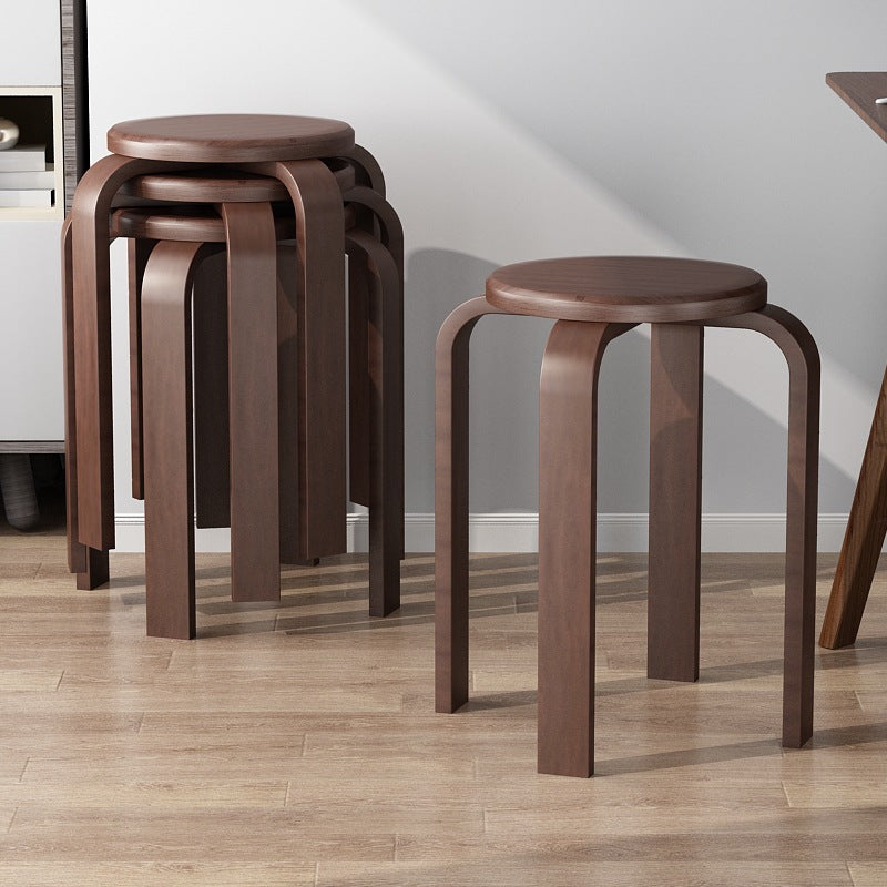 Zeitgenössischer Einfachheits-Dichteplatte Massivholz Esszimmerstuhl Rückenfrei Armlehnenlos Für Esszimmer 