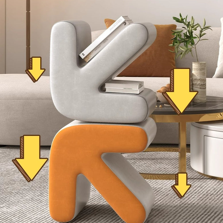 Tabouret contemporain créatif en flanelle avec flèche, sans dossier ni accoudoirs en bois massif pour le salon 
