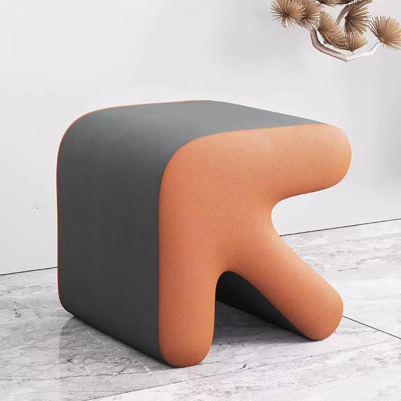 Tabouret contemporain créatif en flanelle avec flèche, sans dossier ni accoudoirs en bois massif pour le salon 