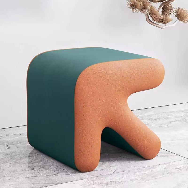 Tabouret contemporain créatif en flanelle avec flèche, sans dossier ni accoudoirs en bois massif pour le salon 