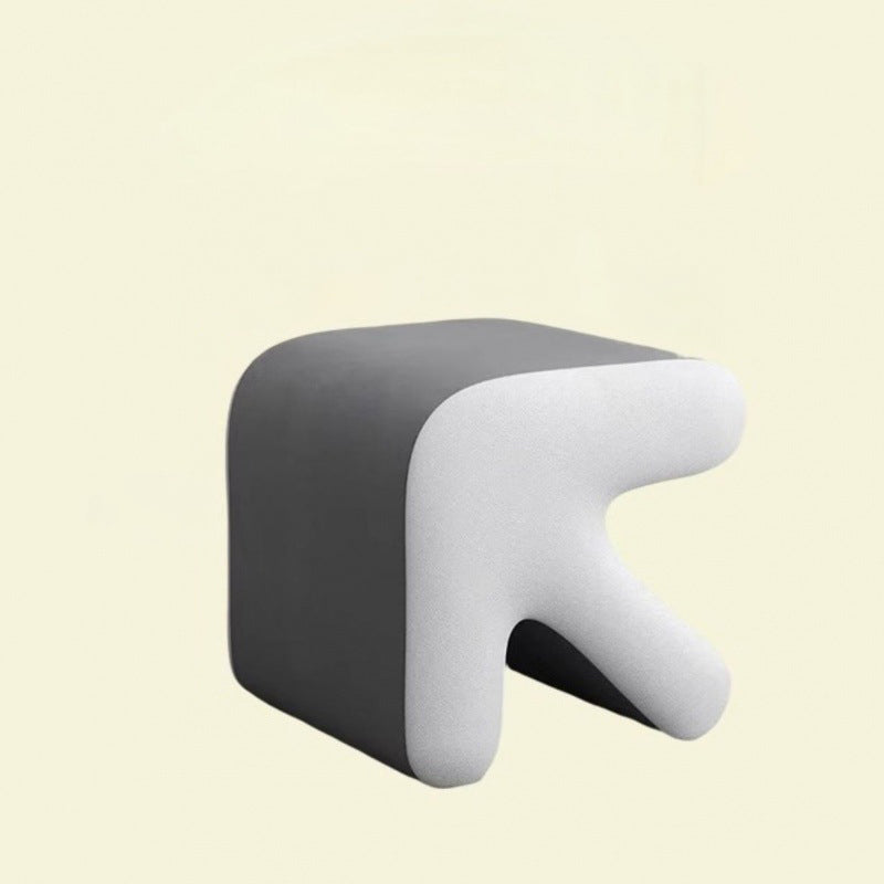Tabouret contemporain créatif en flanelle avec flèche, sans dossier ni accoudoirs en bois massif pour le salon 