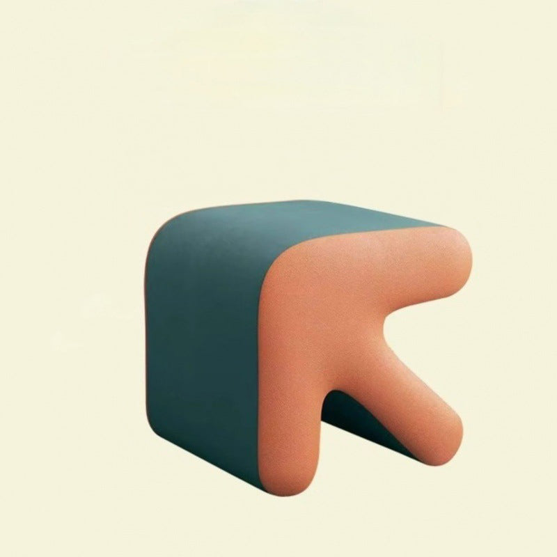Tabouret contemporain créatif en flanelle avec flèche, sans dossier ni accoudoirs en bois massif pour le salon 