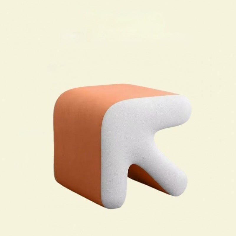 Tabouret contemporain créatif en flanelle avec flèche, sans dossier ni accoudoirs en bois massif pour le salon 