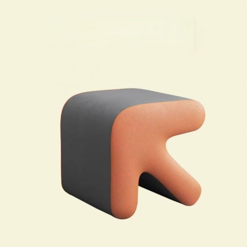 Tabouret contemporain créatif en flanelle avec flèche, sans dossier ni accoudoirs en bois massif pour le salon 
