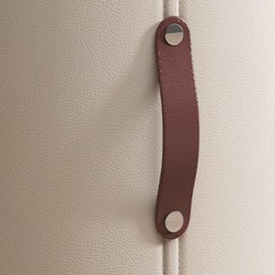 Zeitgenössischer nordischer Zylinder tragbarer Leder Massivholz Schminkhocker ohne Rückenlehne und Armlehnen für das Schlafzimmer 