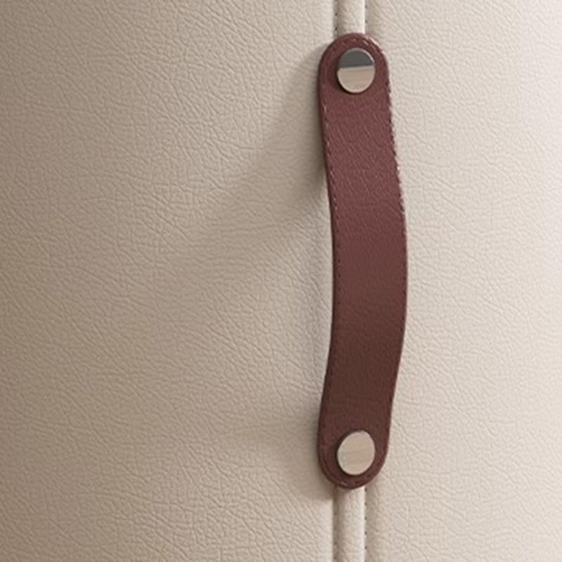 Zeitgenössischer nordischer Zylinder tragbarer Leder Massivholz Schminkhocker ohne Rückenlehne und Armlehnen für das Schlafzimmer 