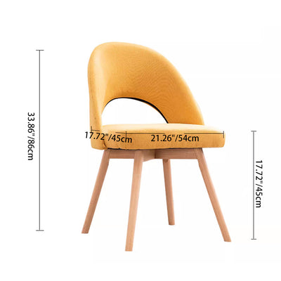 Silla de comedor de madera maciza de cuero de algodón de simplicidad moderna con respaldo sin brazos para comedor 