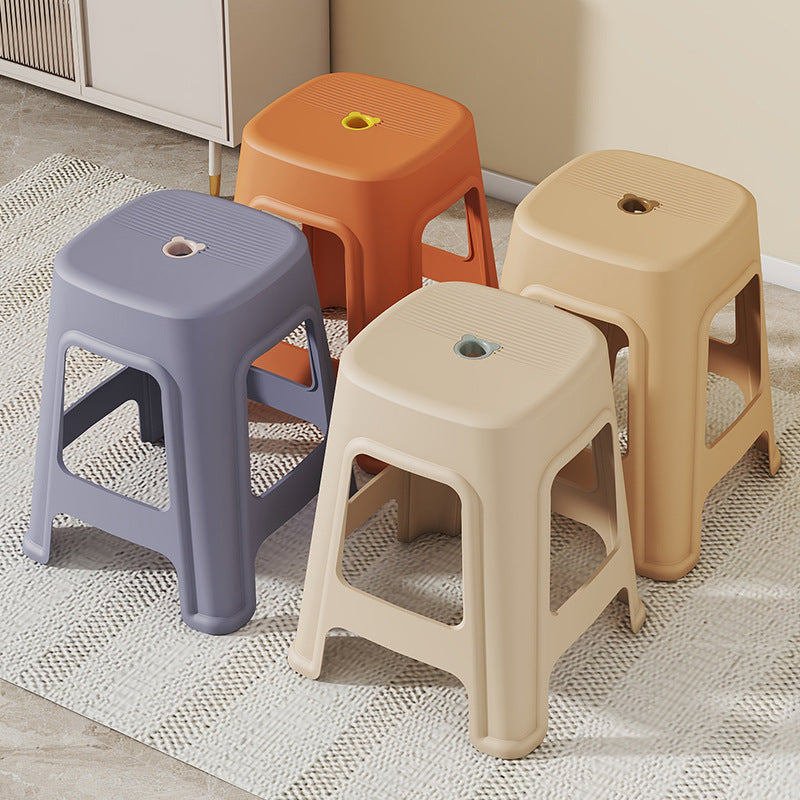 Contemporáneo nórdico de plástico completo antideslizante silla de comedor sin respaldo ni brazos para comedor 