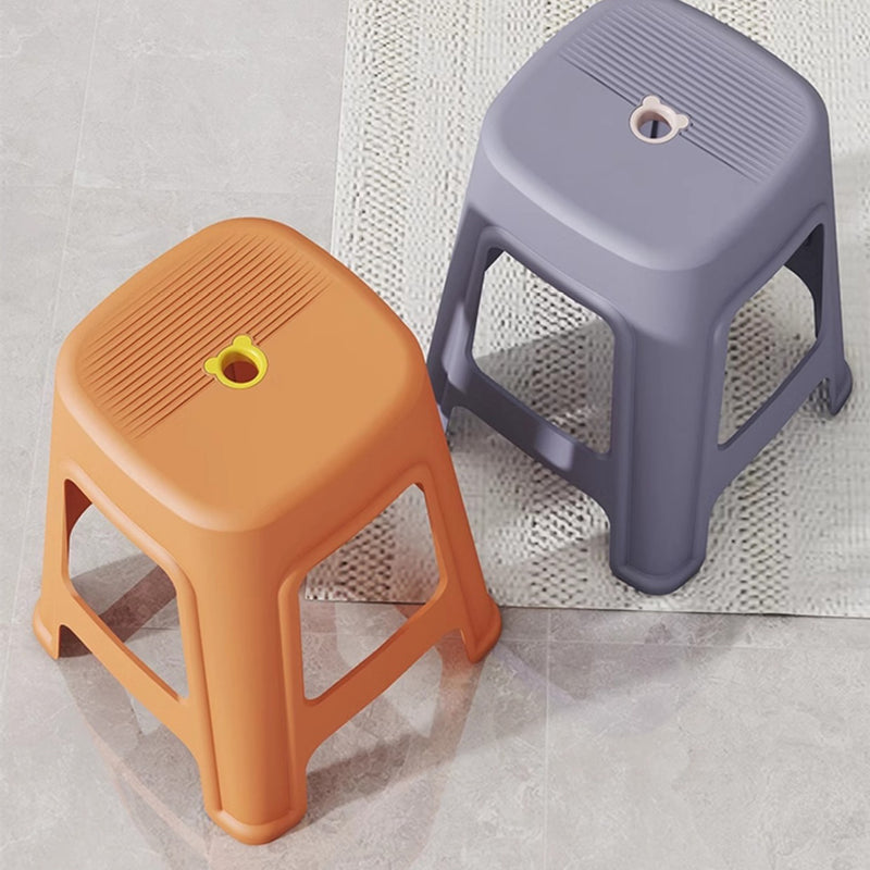 Contemporáneo nórdico de plástico completo antideslizante silla de comedor sin respaldo ni brazos para comedor 