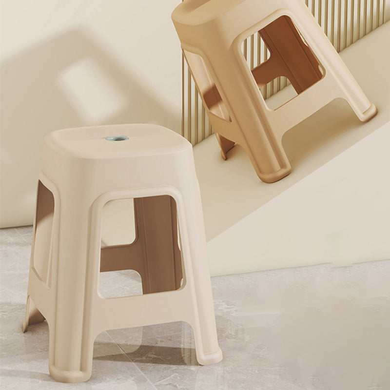 Contemporáneo nórdico de plástico completo antideslizante silla de comedor sin respaldo ni brazos para comedor 