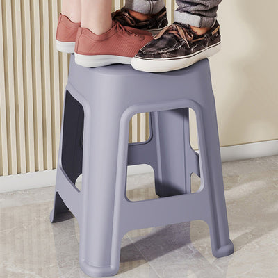 Contemporáneo nórdico de plástico completo antideslizante silla de comedor sin respaldo ni brazos para comedor 