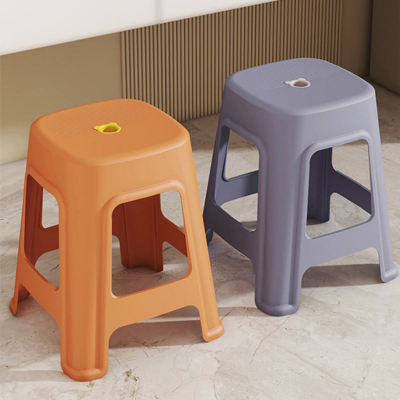Contemporáneo nórdico de plástico completo antideslizante silla de comedor sin respaldo ni brazos para comedor 