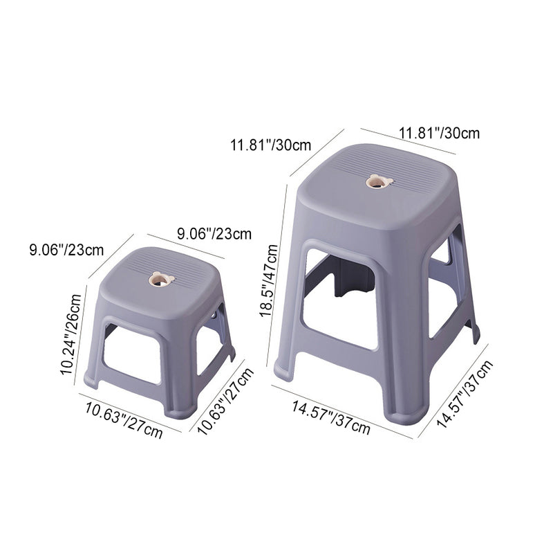 Contemporáneo nórdico de plástico completo antideslizante silla de comedor sin respaldo ni brazos para comedor 