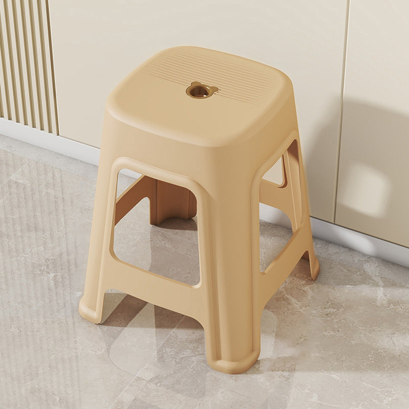 Contemporáneo nórdico de plástico completo antideslizante silla de comedor sin respaldo ni brazos para comedor 