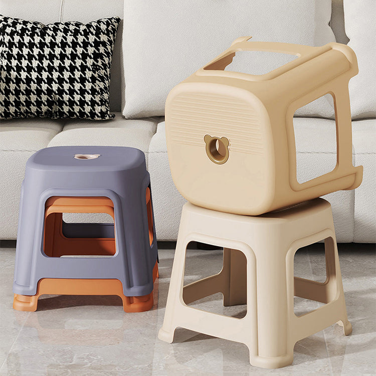 Contemporáneo nórdico de plástico completo antideslizante silla de comedor sin respaldo ni brazos para comedor 