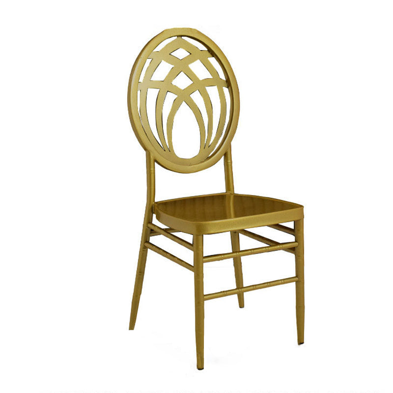 Chaise de salle à manger moderne de luxe en acier inoxydable pleine avec dossier sans accoudoirs pour salle à manger 