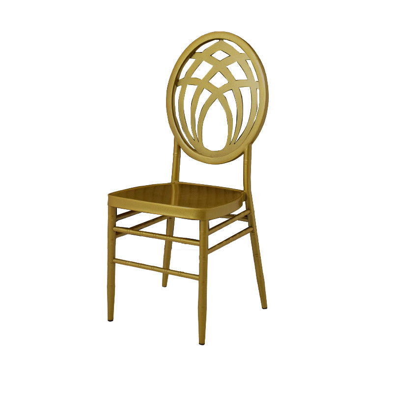 Chaise de salle à manger moderne de luxe en acier inoxydable pleine avec dossier sans accoudoirs pour salle à manger 