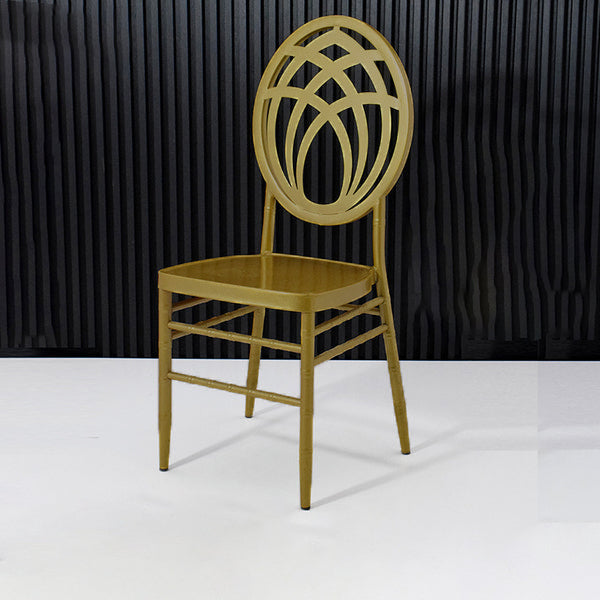 Chaise de salle à manger moderne de luxe en acier inoxydable pleine avec dossier sans accoudoirs pour salle à manger 