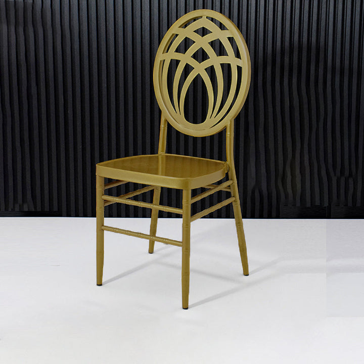 Chaise de salle à manger moderne de luxe en acier inoxydable pleine avec dossier sans accoudoirs pour salle à manger 