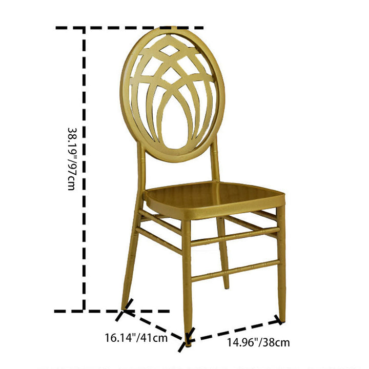 Chaise de salle à manger moderne de luxe en acier inoxydable pleine avec dossier sans accoudoirs pour salle à manger 