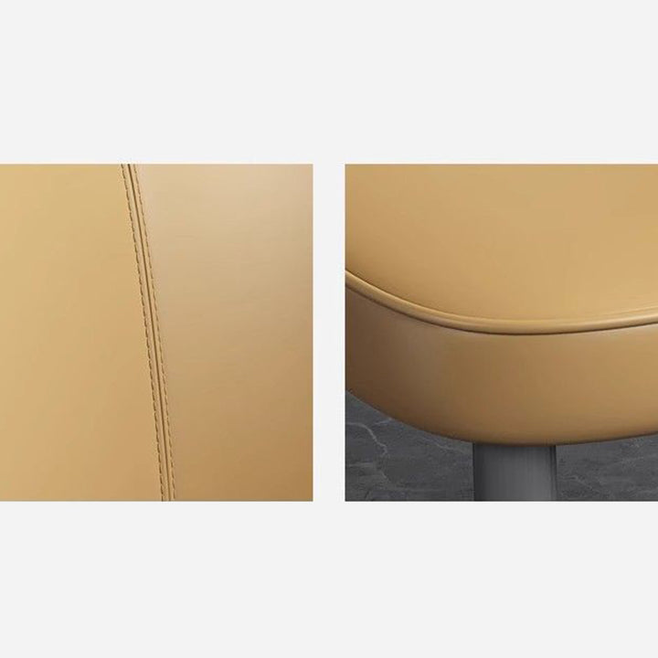Zeitgenössischer skandinavischer Esszimmerstuhl ohne Rückenlehne mit Kunst-Nappa-Leder und Kohlenstoffstahl für das Esszimmer 