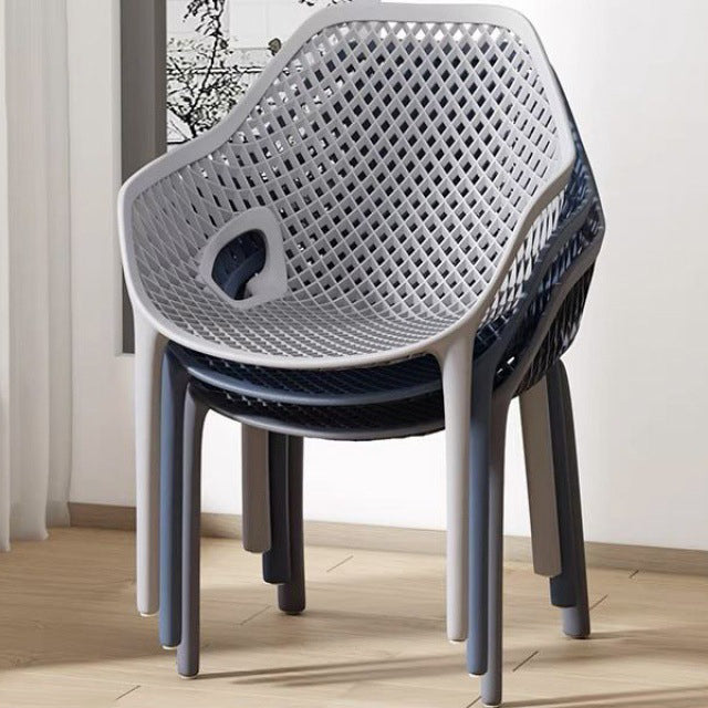 Zeitgenössischer Boho Voll-PP-Hohl-Wasserdichter Esszimmerstuhl mit Rückenlehne und Armlehne für Esszimmer 