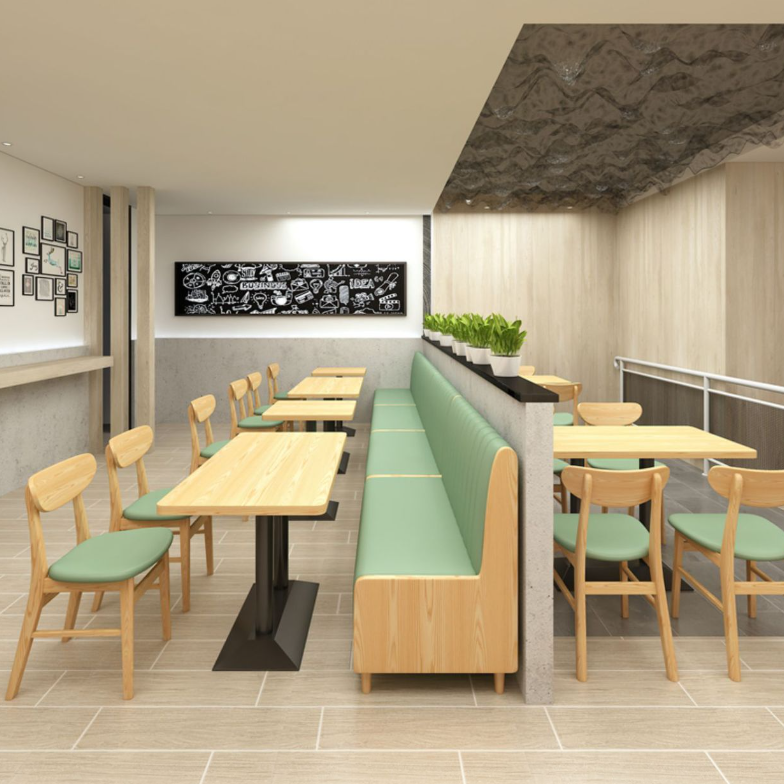 Silla de comedor de madera maciza de cuero sintético Modern Simplicity con respaldo sin brazos para comedor 