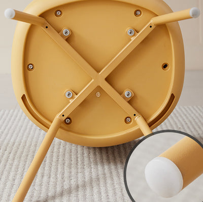 Silla de comedor sin brazos con respaldo de tela de macaron nórdico contemporáneo PP para comedor 