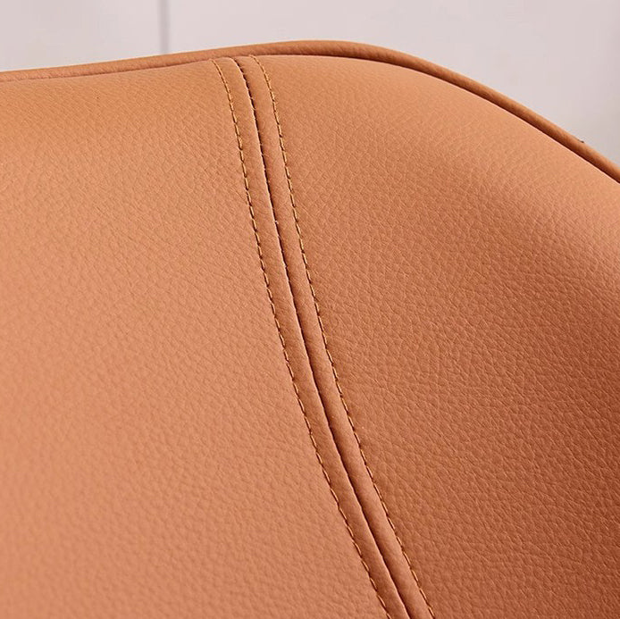 Chaise de salle à manger contemporaine nordique en faux cuir avec dossier en acier au carbone sans accoudoirs pour salle à manger 