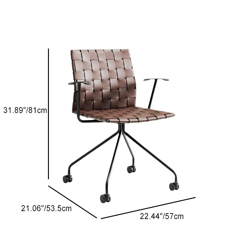Moderner minimalistischer Sattel-Leder-Karbonstahl-Schreibtischstuhl mit Rückenlehne und Armlehne für das Home Office 