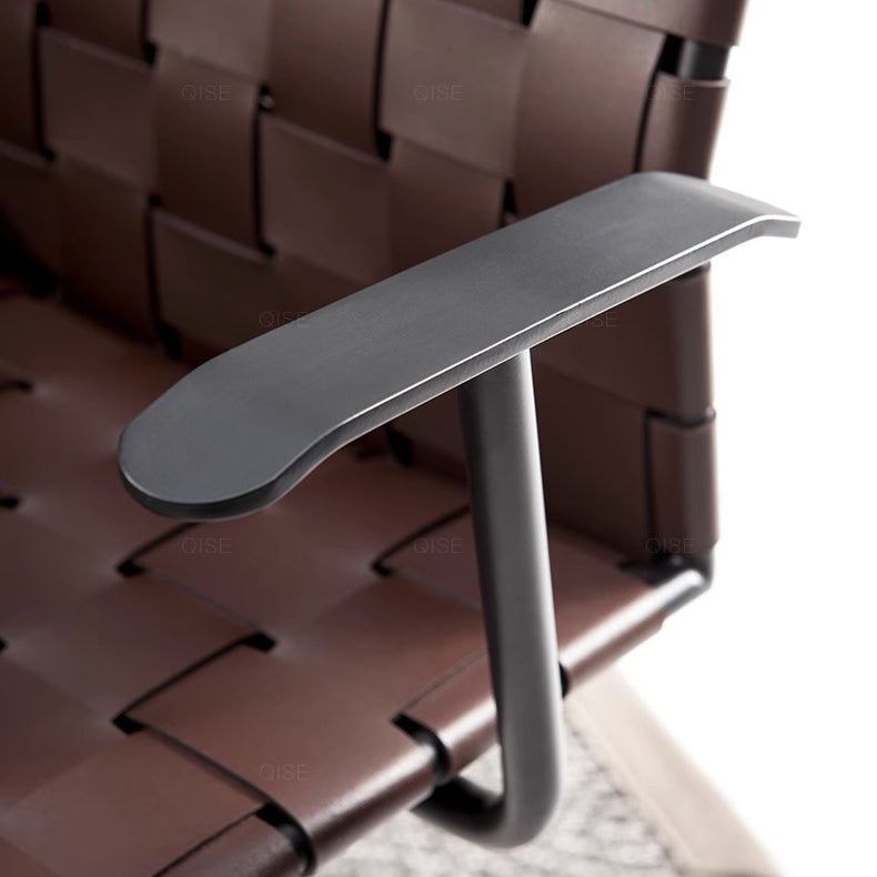 Moderner minimalistischer Sattel-Leder-Karbonstahl-Schreibtischstuhl mit Rückenlehne und Armlehne für das Home Office 