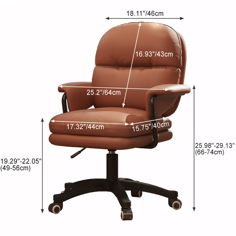 Moderner nordischer Nylon-Leder-Schreibtischstuhl mit Rückenlehne und Armlehne für das Home Office 